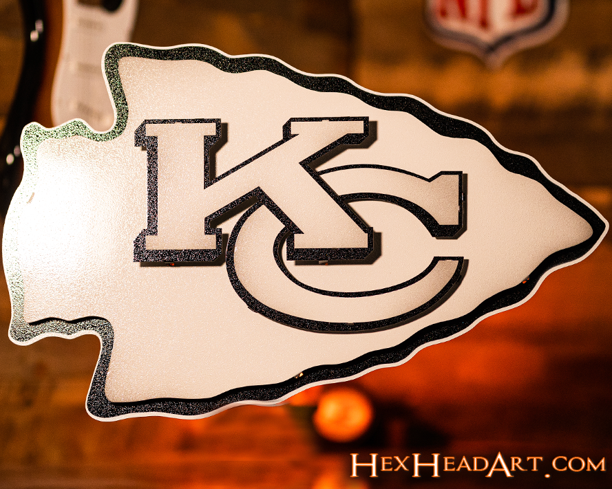 MONOCHROME -  Kansas City Chiefs Lamar Hunt "Arrowhead"  3D Vintage Metal Wall Art