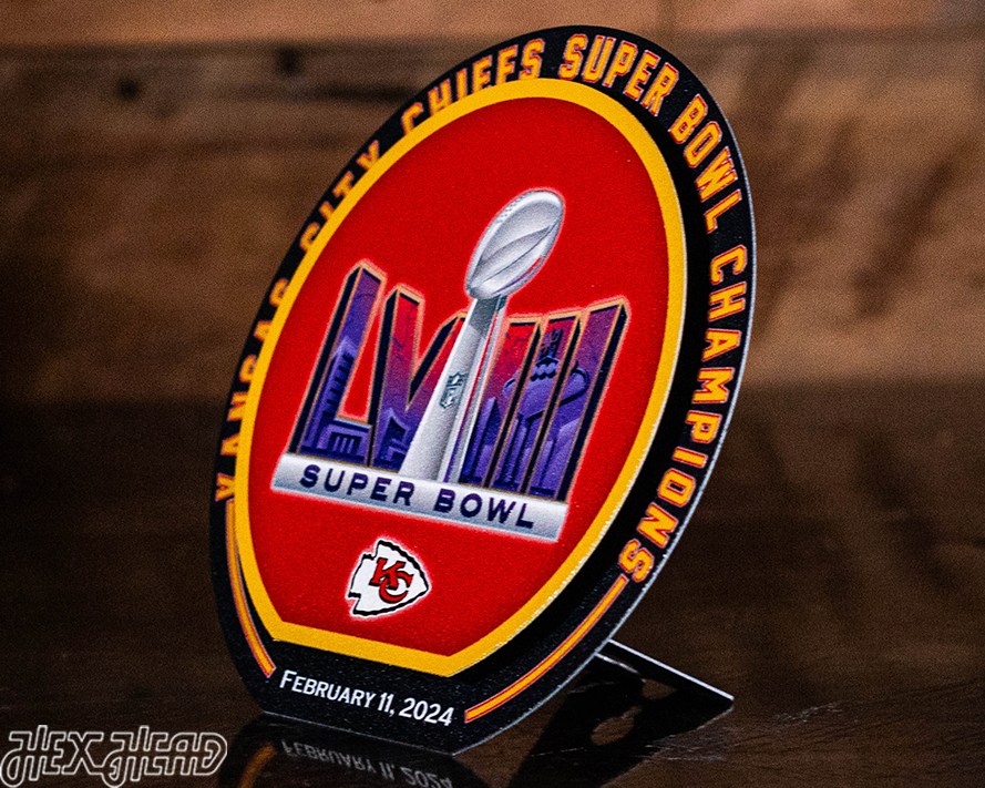 Kansas City Chiefs SUPER BOWL LVIII CHAMPIONS! "Double Play" On The Shelf or On The Wall