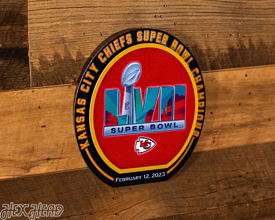 Kansas City Chiefs SUPER BOWL LVII CHAMPIONS  "Double Play" On the Shelf or on the Wall Art