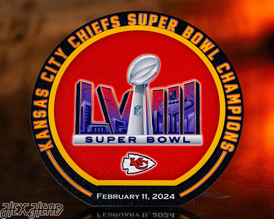 Kansas City Chiefs SUPER BOWL LVIII CHAMPIONS! "Double Play" On The Shelf or On The Wall