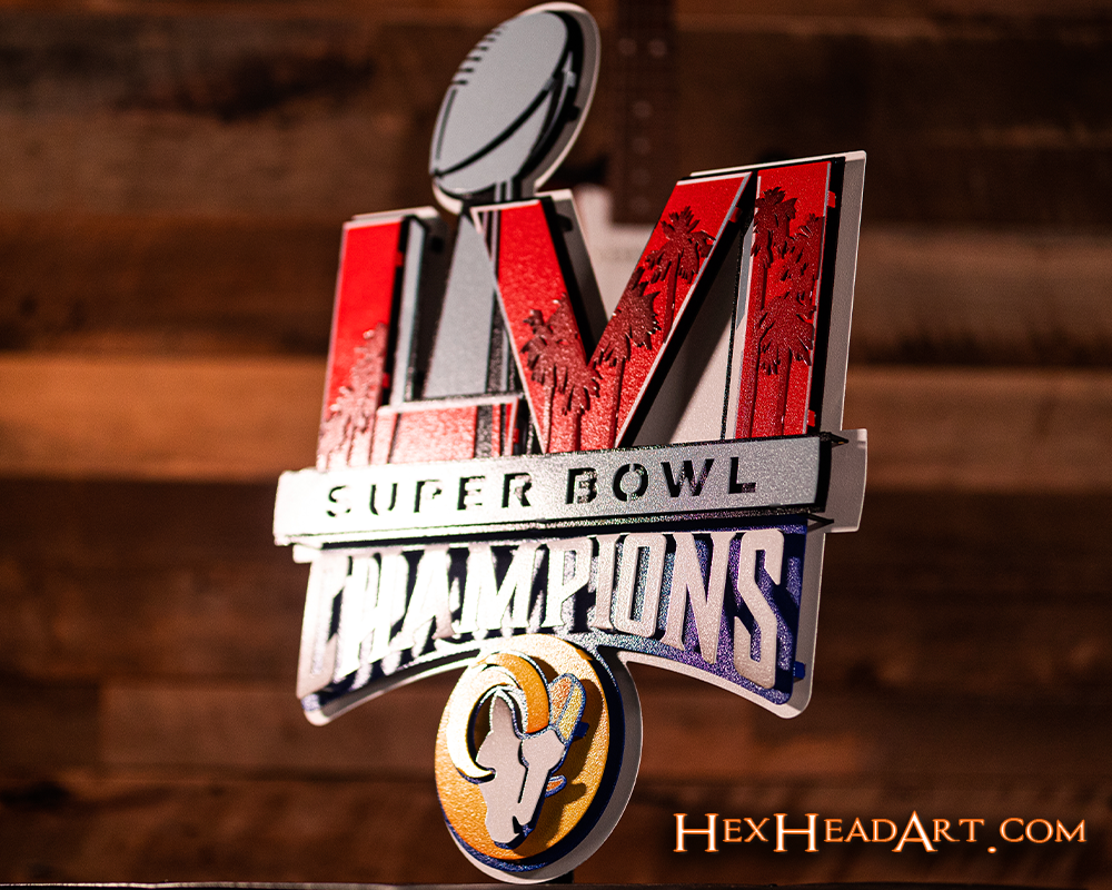 Los Angeles Rams SUPER BOWL LVI CHAMPIONS! 3D Vintage Metal Wall Art