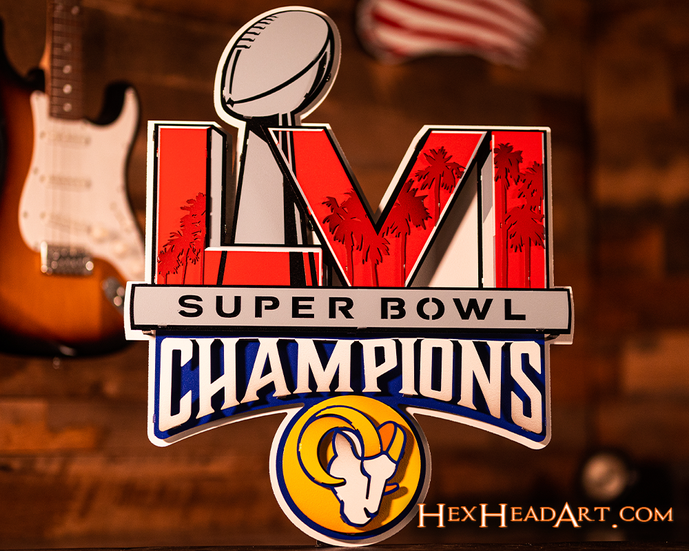 Los Angeles Rams SUPER BOWL LVI CHAMPIONS! 3D Vintage Metal Wall Art