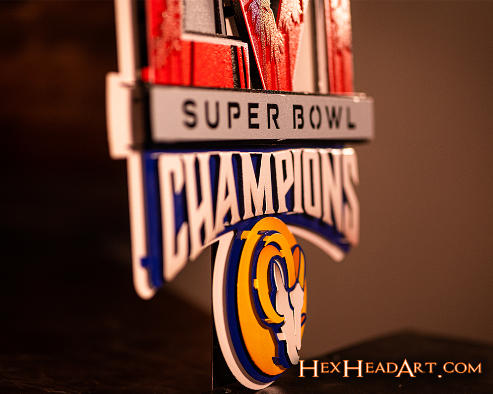 Los Angeles Rams SUPER BOWL LVI CHAMPIONS! 3D Vintage Metal Wall Art