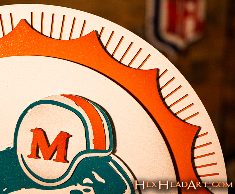 Miami Dolphins Throwback "1966" 3D Vintage Metal Wall Art