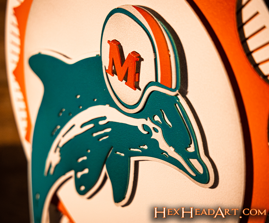 Miami Dolphins Throwback "1966" 3D Vintage Metal Wall Art