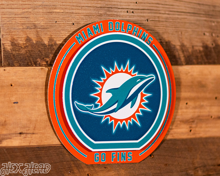 Miami Dolphins "Double Play" On the Shelf or on the Wall Art