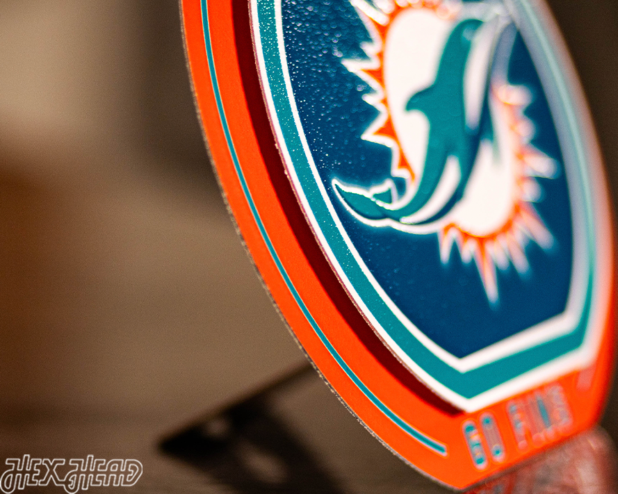 Miami Dolphins "Double Play" On the Shelf or on the Wall Art