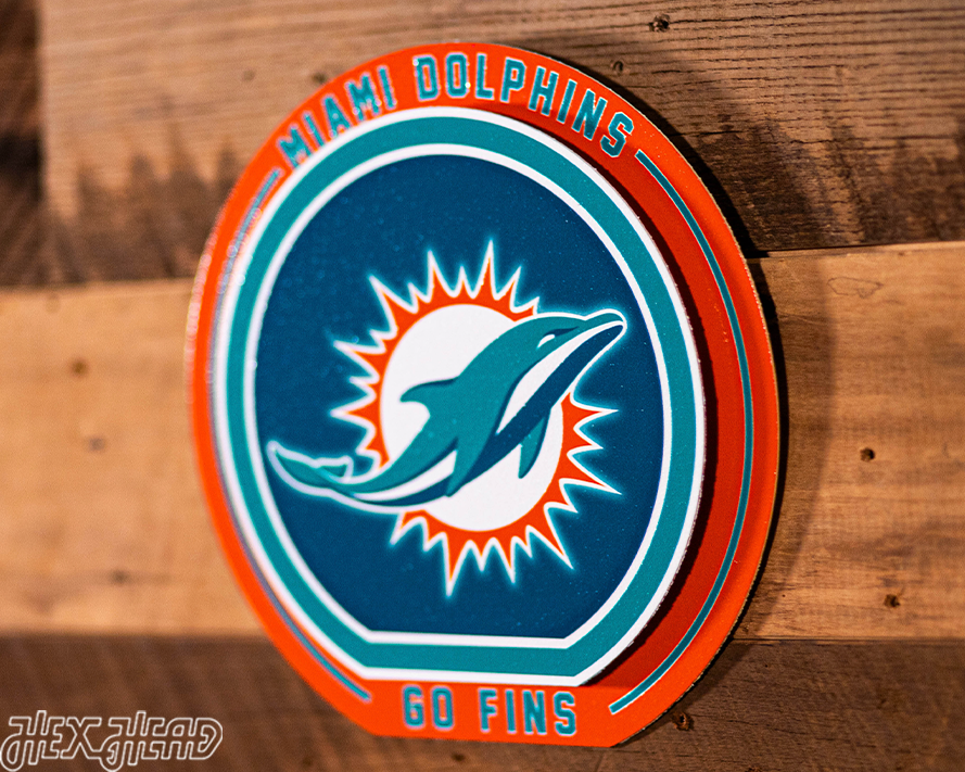 Miami Dolphins "Double Play" On the Shelf or on the Wall Art