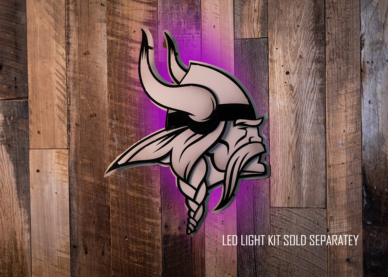 MONOCHROME -  Minnesota Vikings "Norseman"  3D Vintage Metal Wall Art