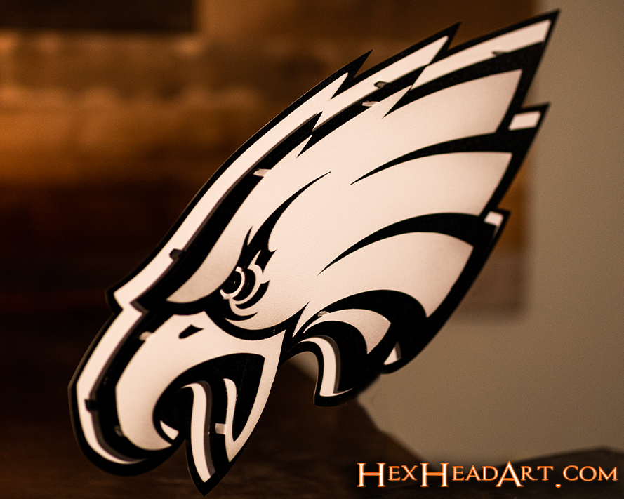 MONOCHROME -  Philadelphia Eagles Mascot 3D Vintage Metal Wall Art