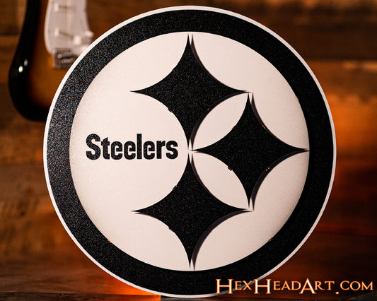 MONOCHROME - Pittsburgh Steelers "Steelmark"  3D Vintage Metal Wall Art