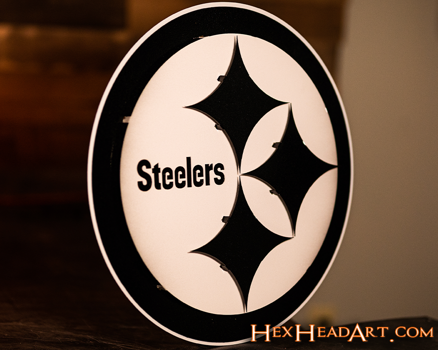 MONOCHROME - Pittsburgh Steelers "Steelmark"  3D Vintage Metal Wall Art