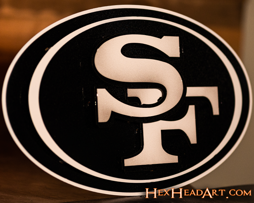 MONOCHROME - San Francisco 49ers "SF Oval"  3D Vintage Metal Wall Art