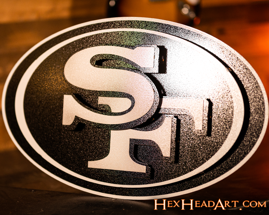 MONOCHROME - San Francisco 49ers "SF Oval"  3D Vintage Metal Wall Art