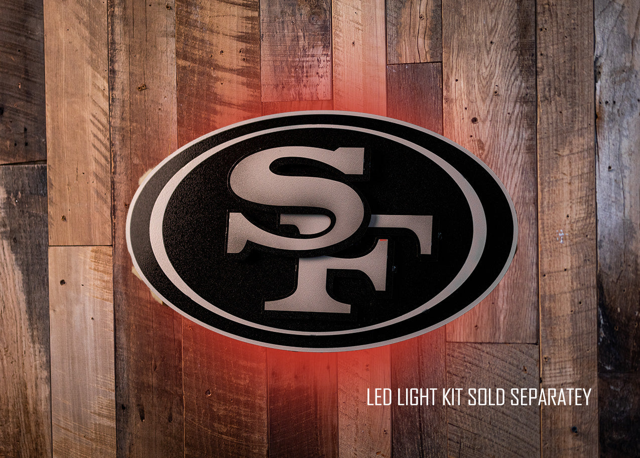 MONOCHROME - San Francisco 49ers "SF Oval"  3D Vintage Metal Wall Art