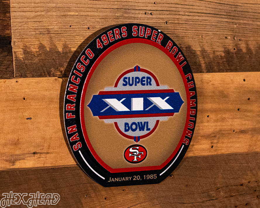 San Francisco 49ers Super Bowl XIX "DOUBLE PLAY" On The Shelf or On The Wall