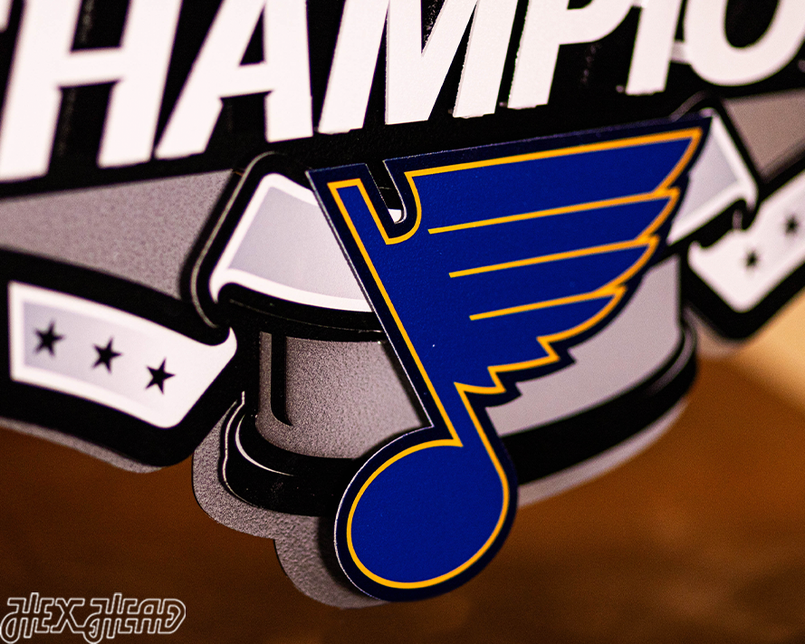 St. Louis Blues 2019 Stanley Cup Champions 3D Vintage Metal Wall Art