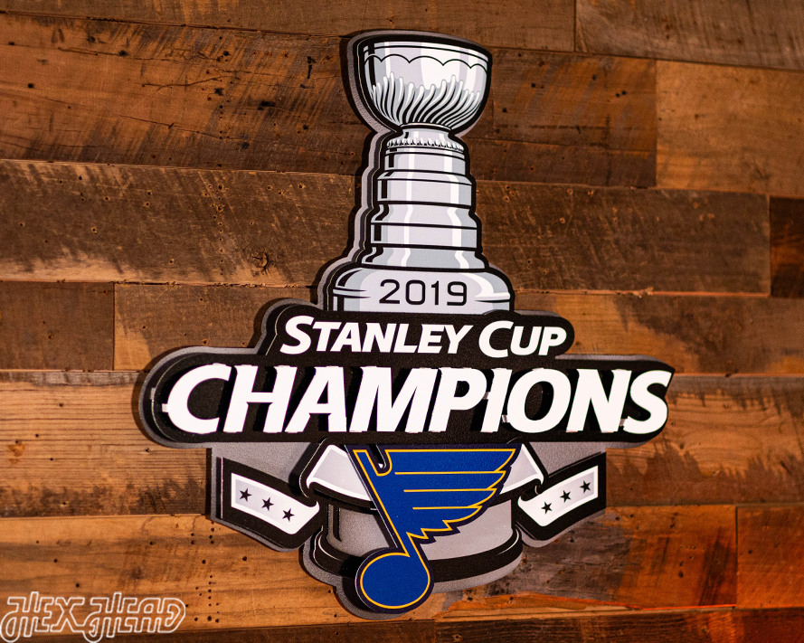 St. Louis Blues 2019 Stanley Cup Champions 3D Vintage Metal Wall Art