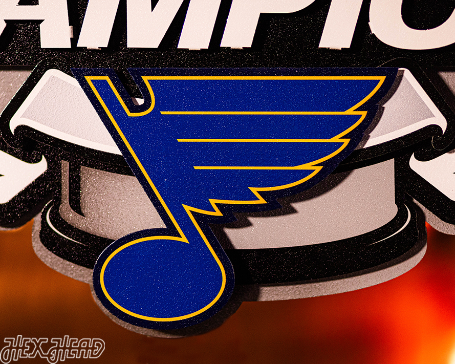 St. Louis Blues 2019 Stanley Cup Champions 3D Vintage Metal Wall Art