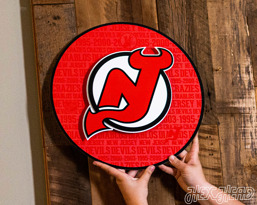 New Jersey Devils NHL CRAFT SERIES 3D Vintage Metal Wall Art