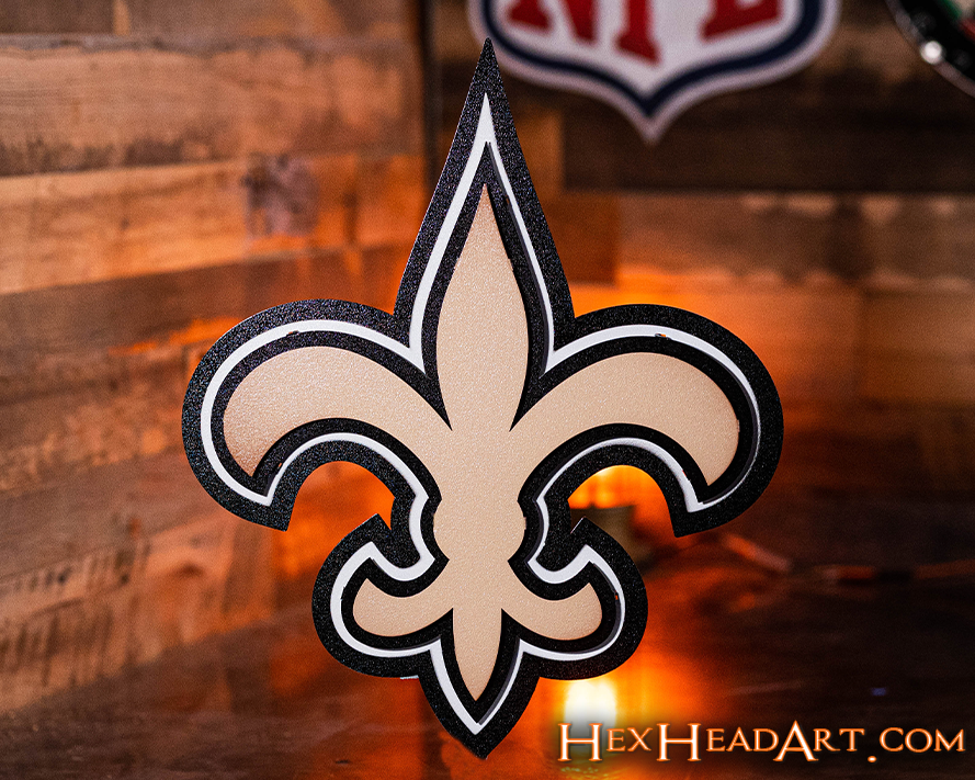 New Orleans Saints "Fleur De Lis" 3D Vintage Metal Wall Art