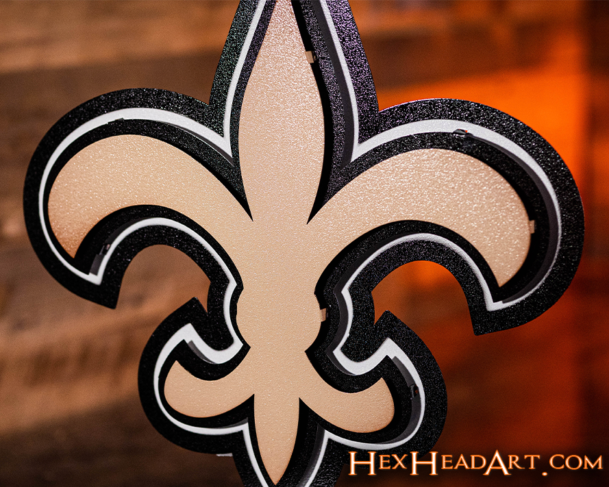 New Orleans Saints "Fleur De Lis" 3D Vintage Metal Wall Art