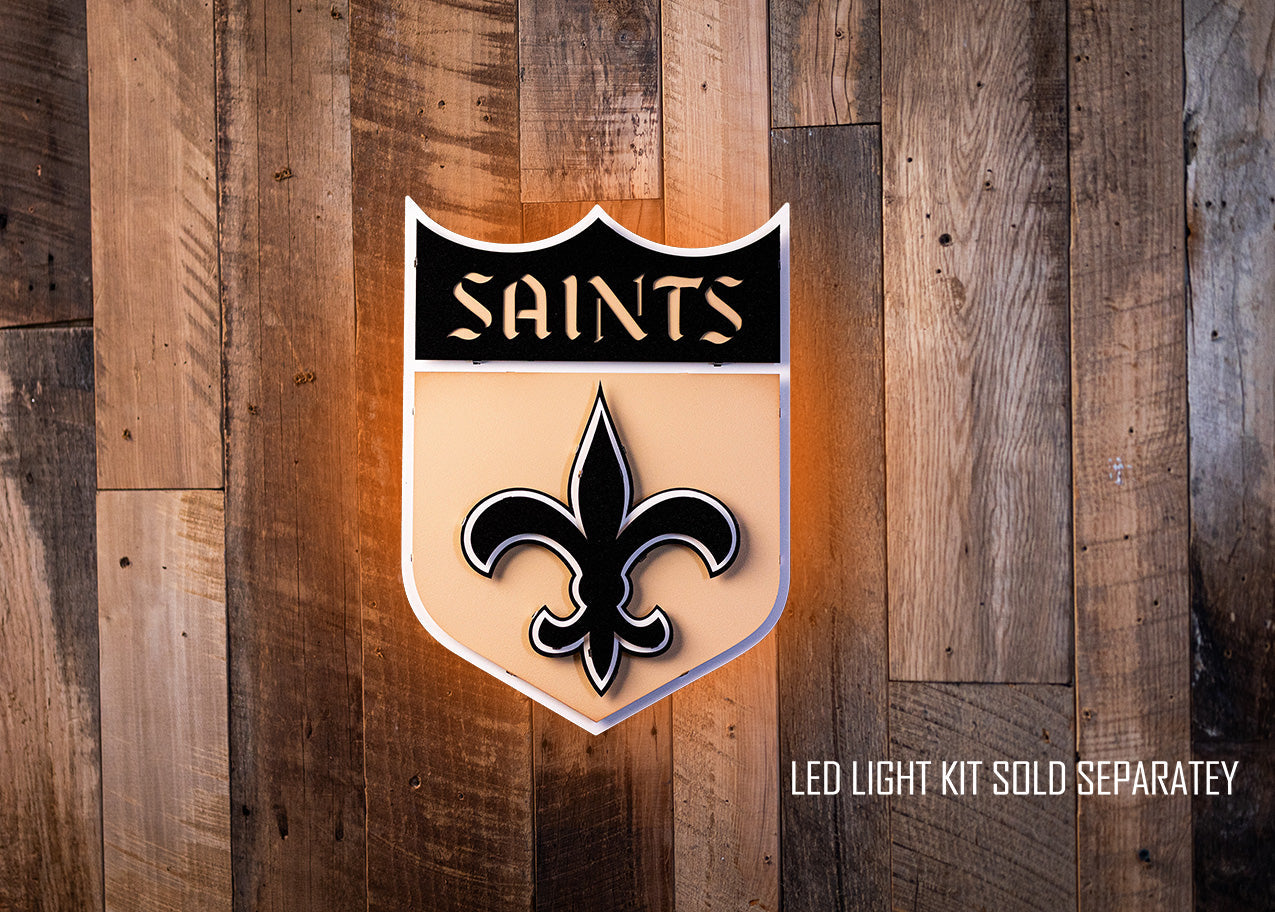 New Orleans Saints "CLASSIC SHIELD" 3D Vintage Metal Wall Art