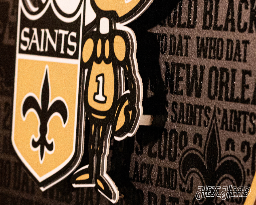 New Orleans Saints CRAFT SERIES 3D Embossed Metal Wall Art