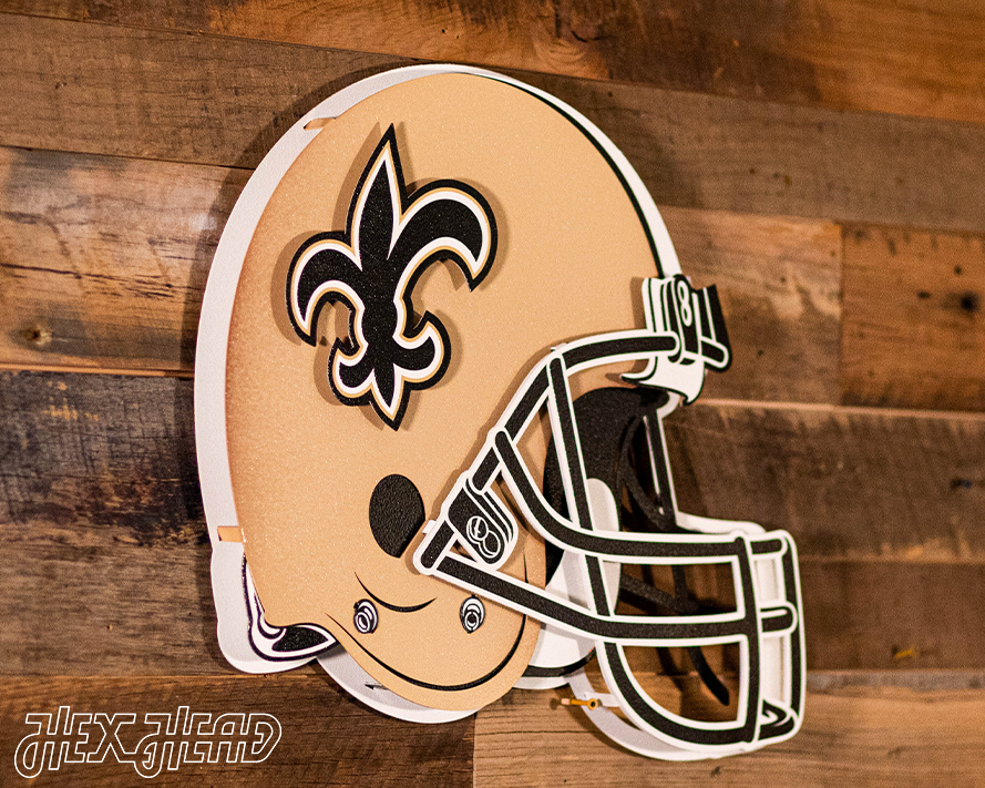 BLITZ Collection - 8 Layer New Orleans Saints Helmet 3D Vintage Metal Wall Art