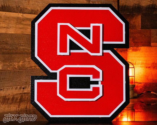 North Carolina State "Block NCS" 3D Vintage Metal Wall Art