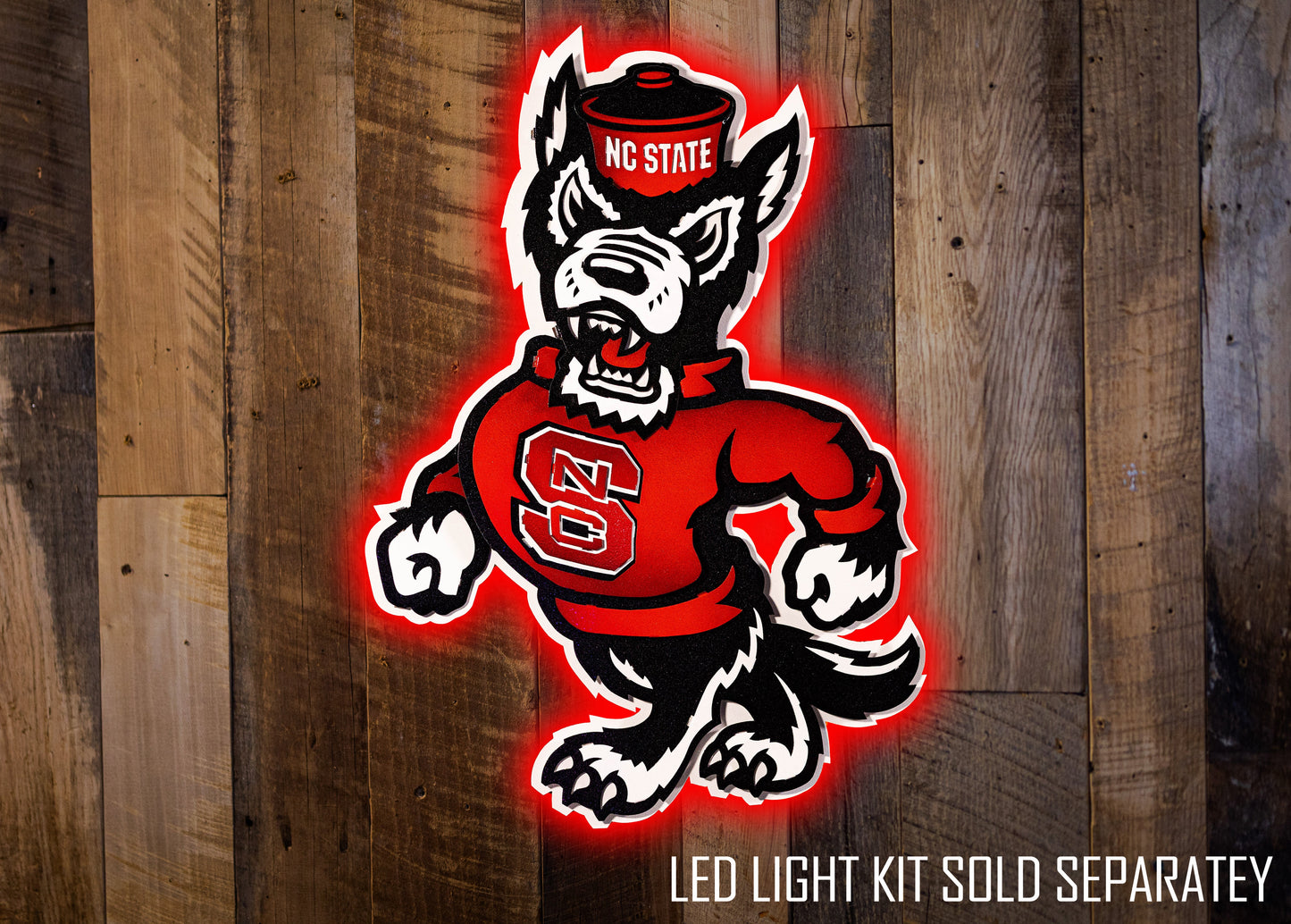 North Carolina State Wolfpack "Mr. WUF" 3D Vintage Metal Wall Art