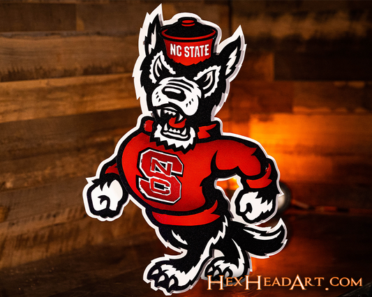 North Carolina State Wolfpack "Mr. WUF" 3D Vintage Metal Wall Art