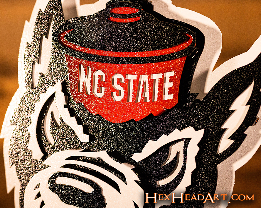 North Carolina State Wolfpack "Mr. WUF" 3D Vintage Metal Wall Art