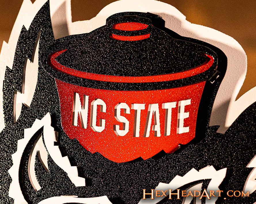 North Carolina State Wolfpack "Mr. WUF" 3D Vintage Metal Wall Art