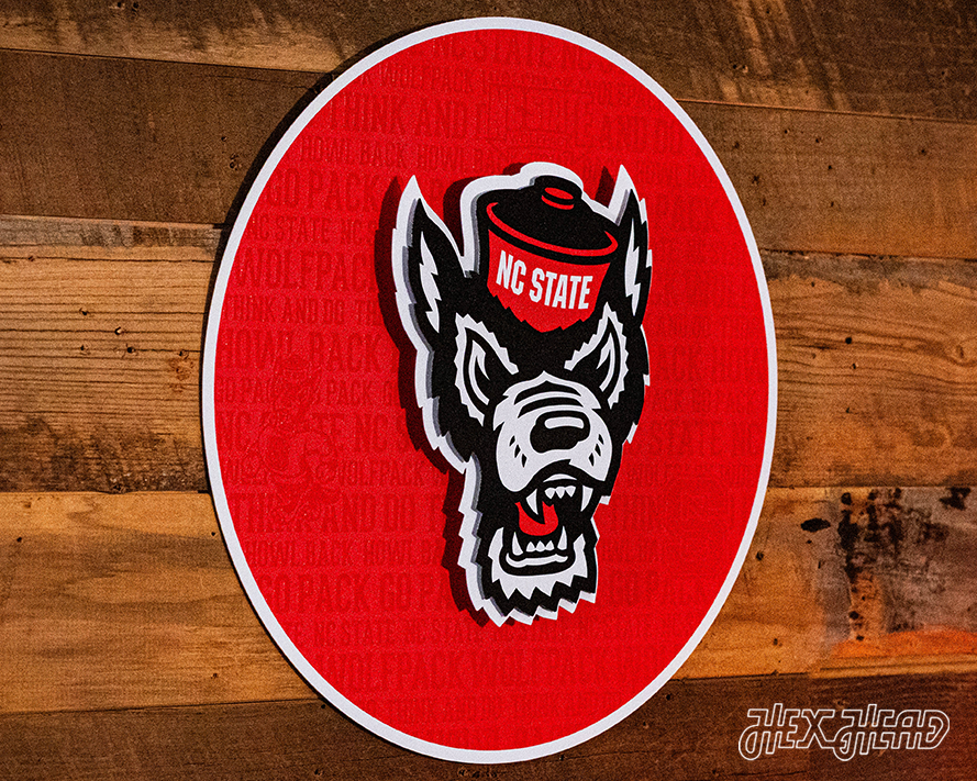 NC State Wolfpack CRAFT SERIES 3D Embossed Metal Wall Art