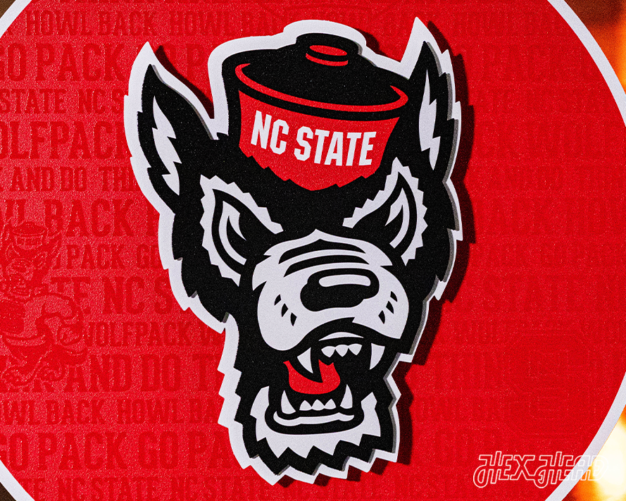 NC State Wolfpack CRAFT SERIES 3D Embossed Metal Wall Art