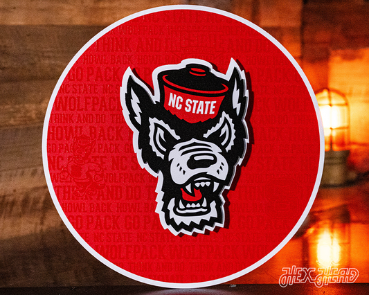 NC State Wolfpack CRAFT SERIES 3D Embossed Metal Wall Art