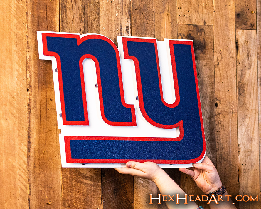 New York Giants "NY" 3D Vintage Metal Wall Art