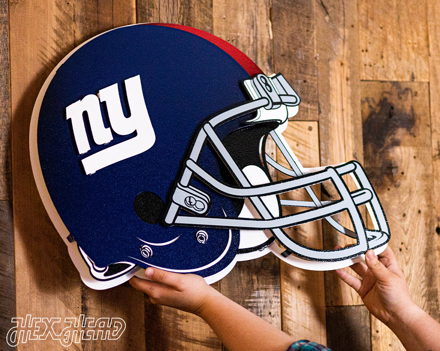 BLITZ Collection - 8 Layer New York Giants Helmet 3D Vintage Metal Wall Art