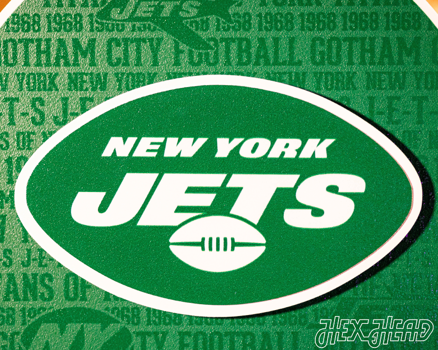 New York Jets CRAFT SERIES 3D Vintage Metal Wall Art