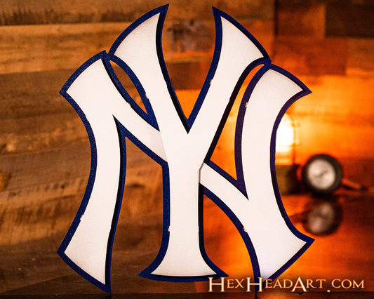 New York Yankees "NY" WHITE 3D Metal Wall Art