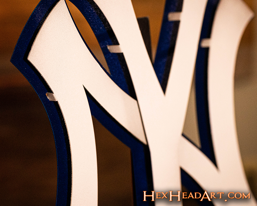 New York Yankees "NY" WHITE 3D Metal Wall Art