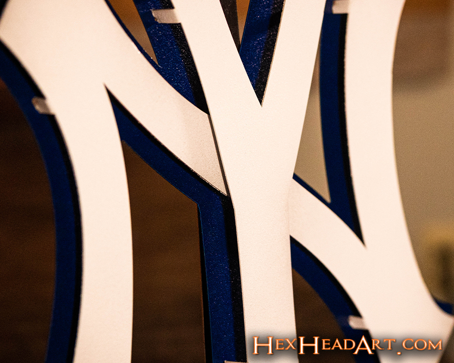 New York Yankees "NY" WHITE 3D Metal Wall Art