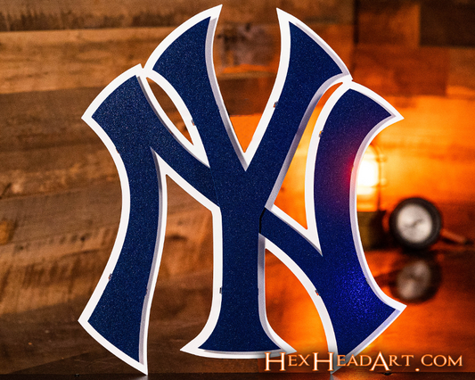 New York Yankees "NY" NAVY Logo 3D Metal Wall Art