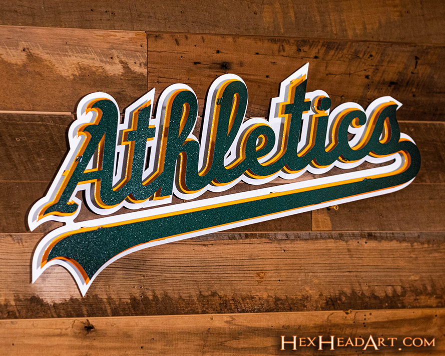 Oakland A's Script 3D Metal Wall Art