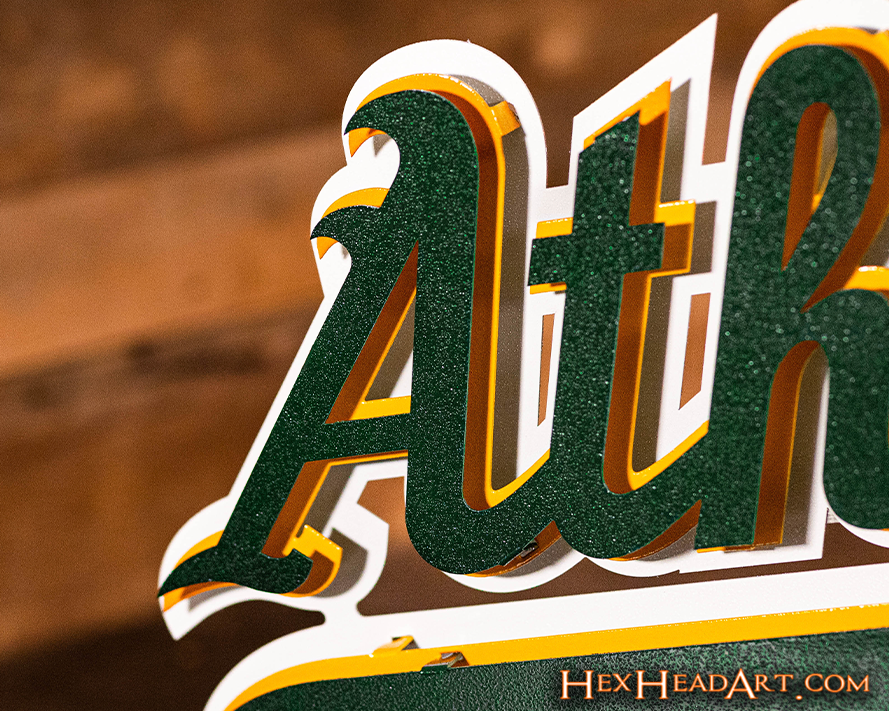 Oakland A's Script 3D Metal Wall Art