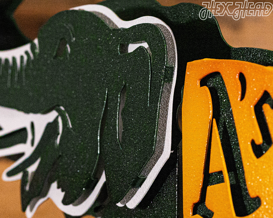 Oakland A's Green Elephant "STOMPER" 3D Vintage Metal Wall Art