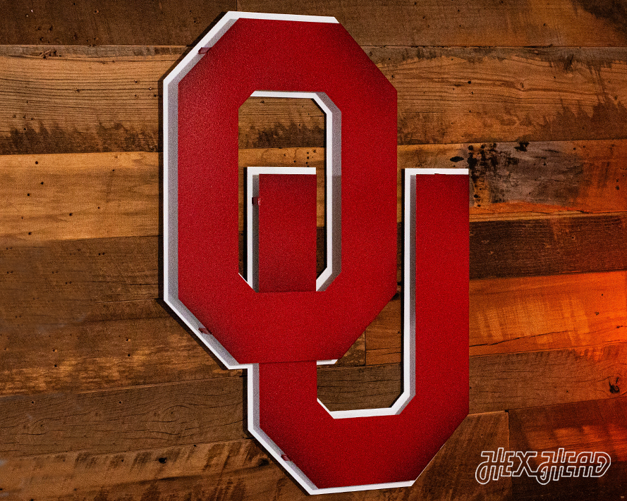 Oklahoma Sooners "OU" Vintage 3D Metal Wall Art