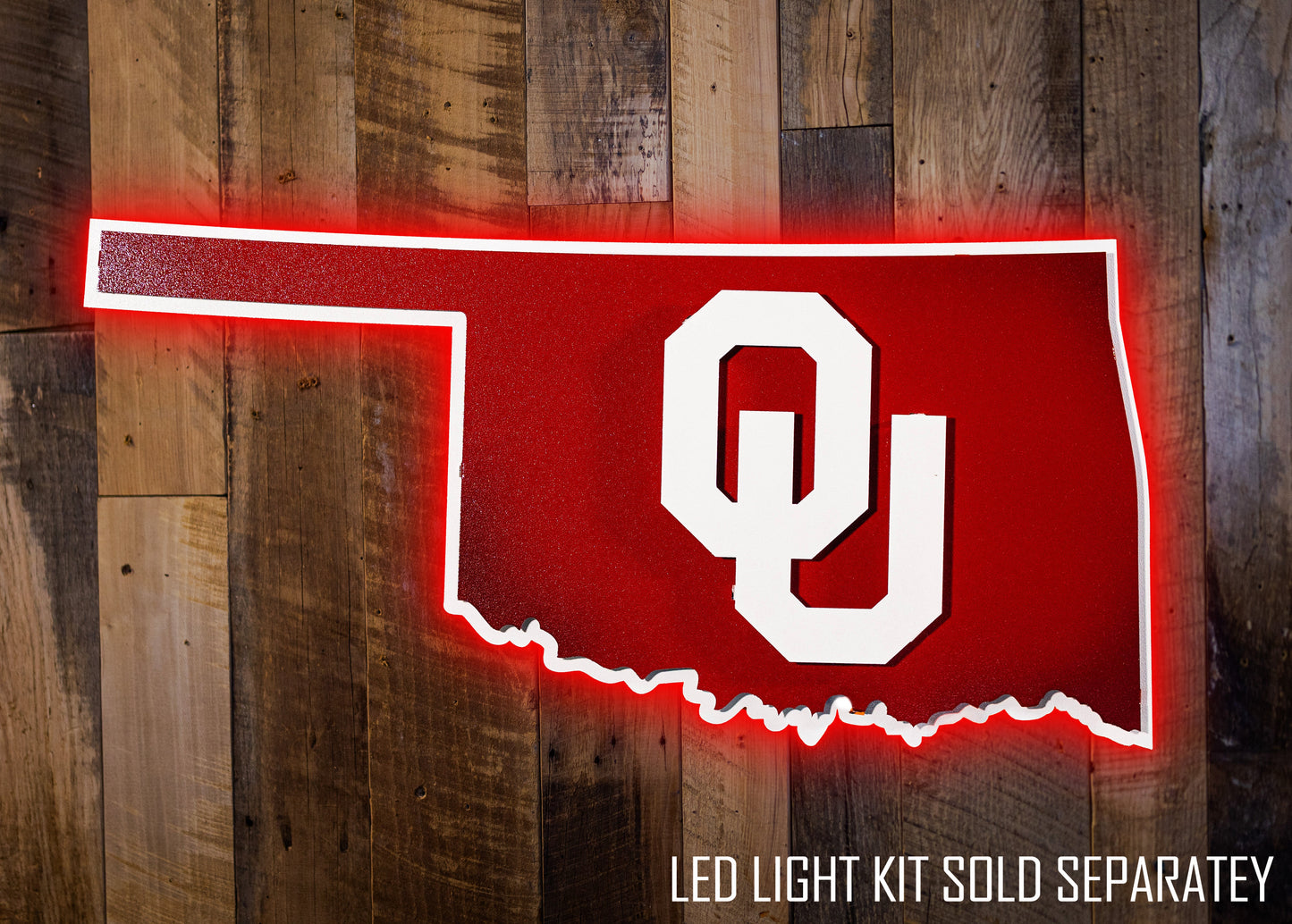 Oklahoma Sooners "OU on State" Vintage 3D Metal Wall Art