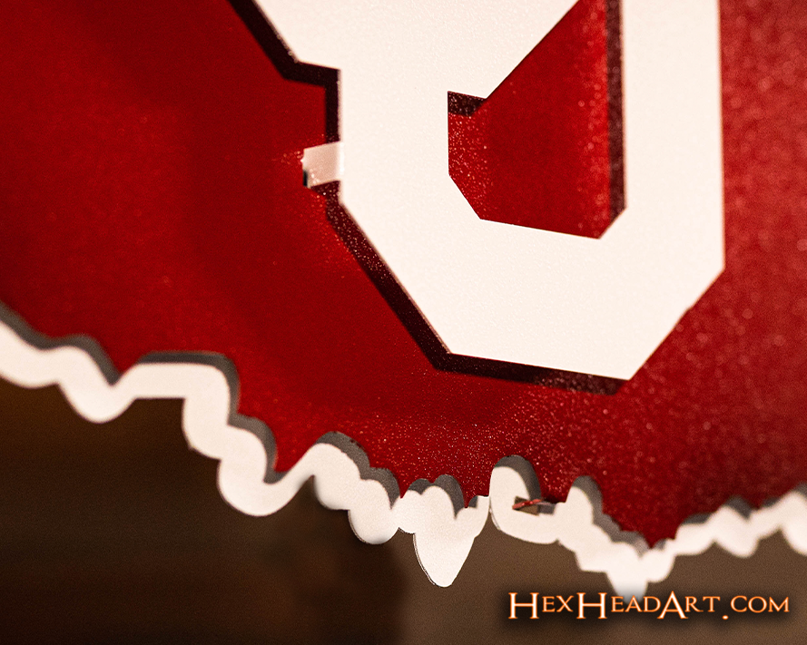 Oklahoma Sooners "OU on State" Vintage 3D Metal Wall Art